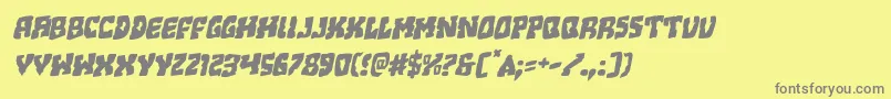 フォントBeastianrotal – 黄色の背景に灰色の文字