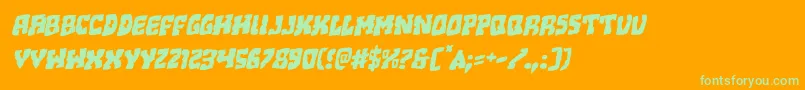 Beastianrotal Font – Green Fonts on Orange Background