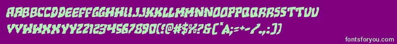 Beastianrotal Font – Green Fonts on Purple Background