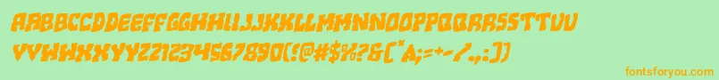 Beastianrotal Font – Orange Fonts on Green Background