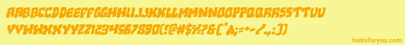 Beastianrotal Font – Orange Fonts on Yellow Background