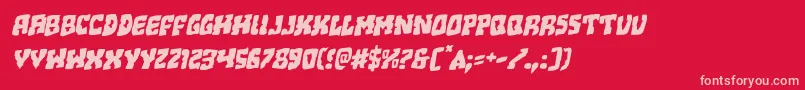 Beastianrotal-fontti – vaaleanpunaiset fontit punaisella taustalla