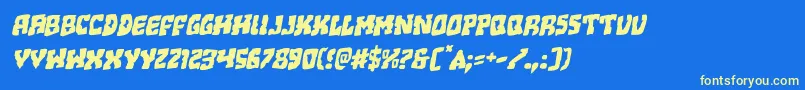 Beastianrotal Font – Yellow Fonts on Blue Background