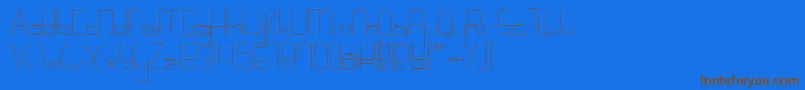 Шрифт Kuppelultracondensekuppel – коричневые шрифты на синем фоне