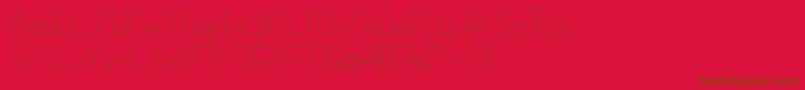Kuppelultracondensekuppel-Schriftart – Braune Schriften auf rotem Hintergrund