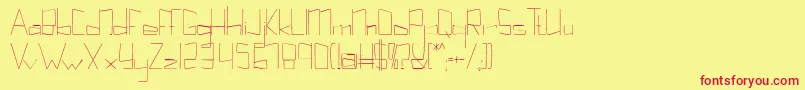 Kuppelultracondensekuppel Font – Red Fonts on Yellow Background