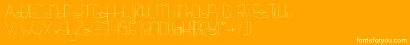 Kuppelultracondensekuppel-Schriftart – Gelbe Schriften auf orangefarbenem Hintergrund