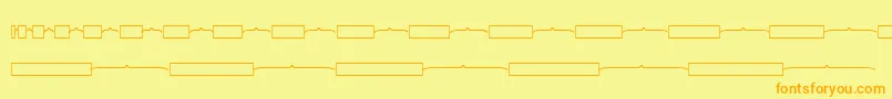 フォントKgmathbarmodels – オレンジの文字が黄色の背景にあります。