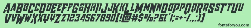 Raidercrusadershiftdown Font – Black Fonts on Green Background