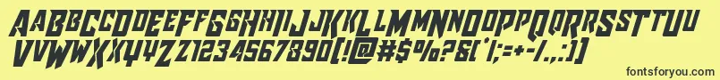 Raidercrusadershiftdown Font – Black Fonts on Yellow Background