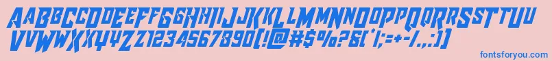 フォントRaidercrusadershiftdown – ピンクの背景に青い文字