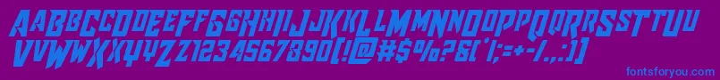 Raidercrusadershiftdown Font – Blue Fonts on Purple Background