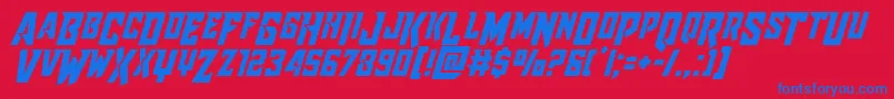 Raidercrusadershiftdown Font – Blue Fonts on Red Background