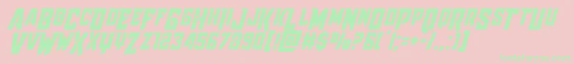 Raidercrusadershiftdown Font – Green Fonts on Pink Background