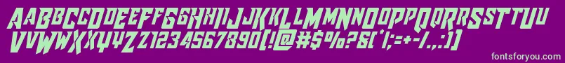 Raidercrusadershiftdown Font – Green Fonts on Purple Background