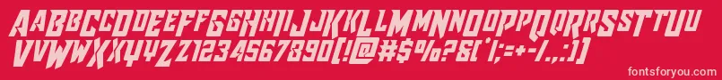 Raidercrusadershiftdown Font – Pink Fonts on Red Background