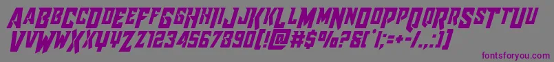 Raidercrusadershiftdown-fontti – violetit fontit harmaalla taustalla