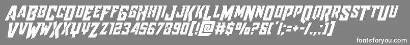 Raidercrusadershiftdown Font – White Fonts on Gray Background