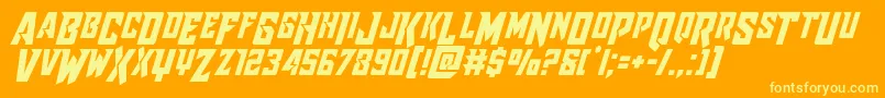 Raidercrusadershiftdown Font – Yellow Fonts on Orange Background