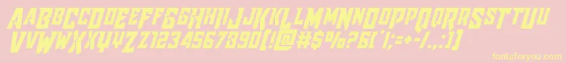 Raidercrusadershiftdown Font – Yellow Fonts on Pink Background