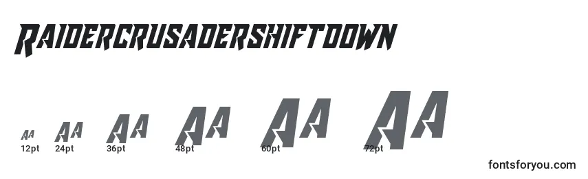 Размеры шрифта Raidercrusadershiftdown