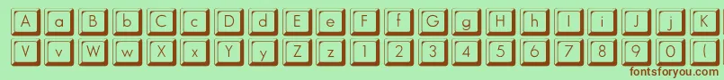 Keycapsflf Font – Brown Fonts on Green Background