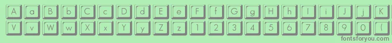 Keycapsflf Font – Gray Fonts on Green Background