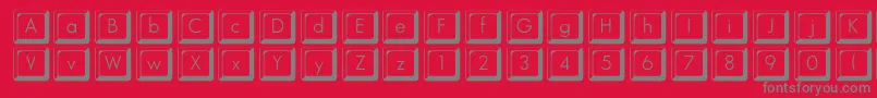 Fonte Keycapsflf – fontes cinzas em um fundo vermelho