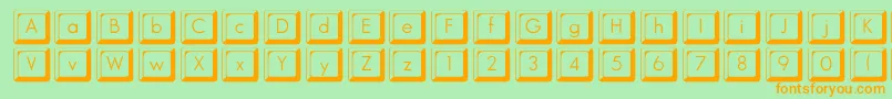 Keycapsflf Font – Orange Fonts on Green Background