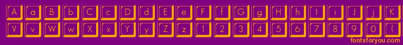 Fonte Keycapsflf – fontes laranjas em um fundo violeta