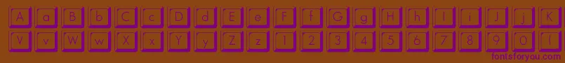 Keycapsflf-Schriftart – Violette Schriften auf braunem Hintergrund