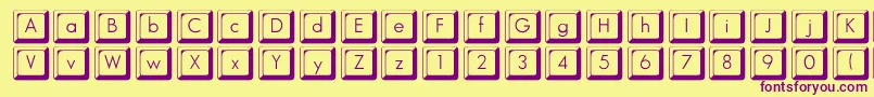 Keycapsflf Font – Purple Fonts on Yellow Background