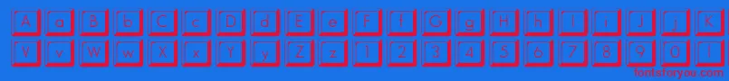 Keycapsflf Font – Red Fonts on Blue Background