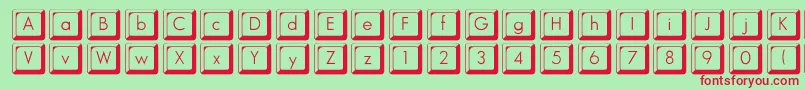 Keycapsflf Font – Red Fonts on Green Background