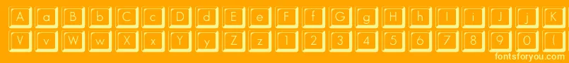 Fonte Keycapsflf – fontes amarelas em um fundo laranja