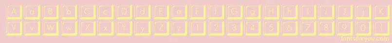 Keycapsflf Font – Yellow Fonts on Pink Background