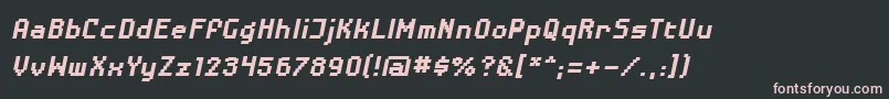 フォントDisposabledroidBbBoldItalic – 黒い背景にピンクのフォント