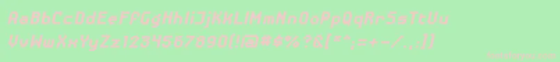 DisposabledroidBbBoldItalic Font – Pink Fonts on Green Background