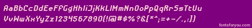 DisposabledroidBbBoldItalic Font – Pink Fonts on Purple Background