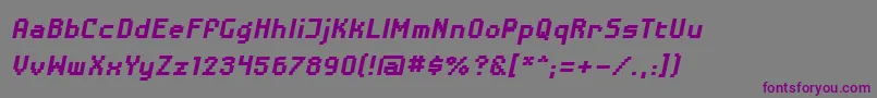 Czcionka DisposabledroidBbBoldItalic – fioletowe czcionki na szarym tle