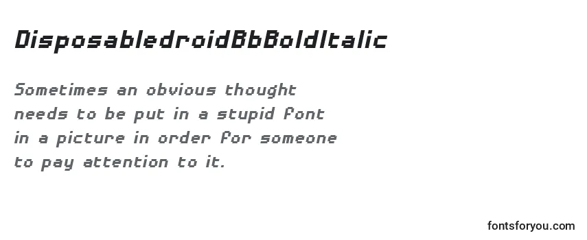DisposabledroidBbBoldItalic Font