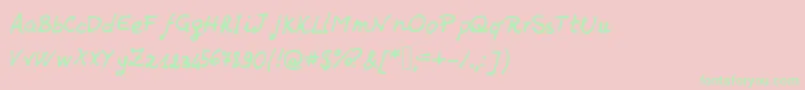 Weitere Informationen zur JdHands-Schriftart JdHands-Schriftart – Grüne Schriften auf rosa Hintergrund