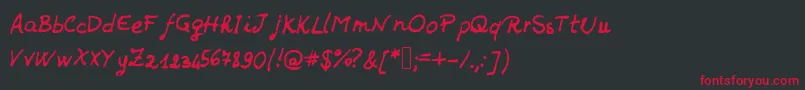 JdHands Font – Red Fonts on Black Background