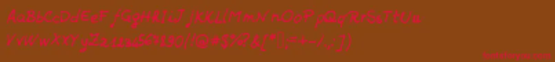 JdHands Font – Red Fonts on Brown Background