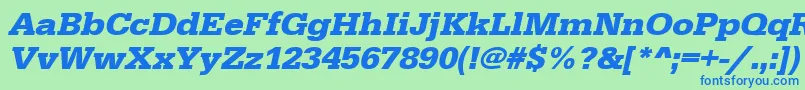 UrwegyptiennetwidBoldOblique Font – Blue Fonts on Green Background