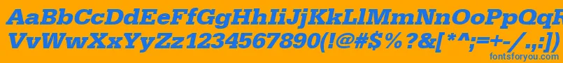 UrwegyptiennetwidBoldOblique Font – Blue Fonts on Orange Background