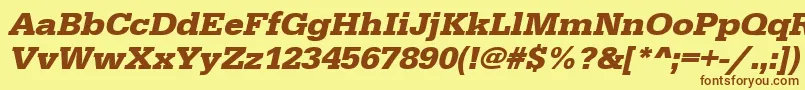 UrwegyptiennetwidBoldOblique Font – Brown Fonts on Yellow Background