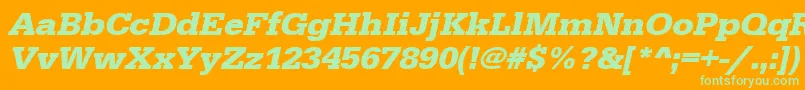 UrwegyptiennetwidBoldOblique Font – Green Fonts on Orange Background