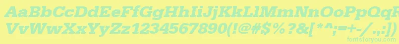 UrwegyptiennetwidBoldOblique Font – Green Fonts on Yellow Background