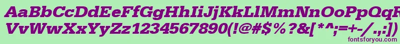 UrwegyptiennetwidBoldOblique Font – Purple Fonts on Green Background